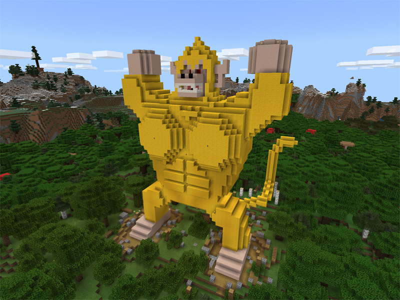 マインクラフトで黄金大猿悟空を建築する